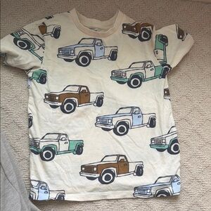 H&M Kids Shirt with Truck Print - Cream, Brown, Green, Blue